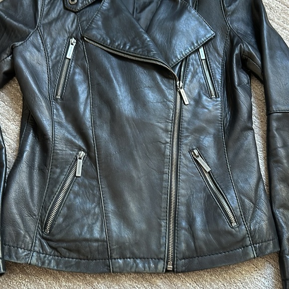 Michael Kors Leather Moto Jacket - Picture 3 of 5